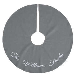 Personalized Gray and White Tree Skirt