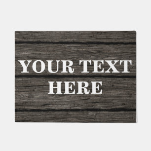 Personalized Gray Bamboo Wood Doormat