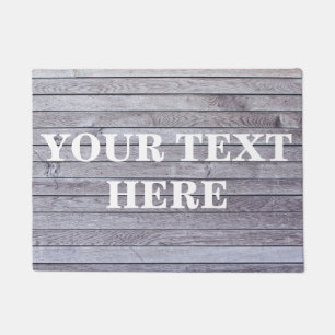 Personalized Gray Bamboo Wood Doormat