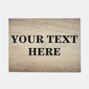 Personalized Gray Bamboo Wood Doormat