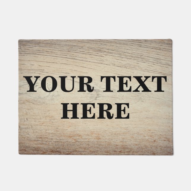 Personalized Gray Bamboo Wood Doormat (Front)