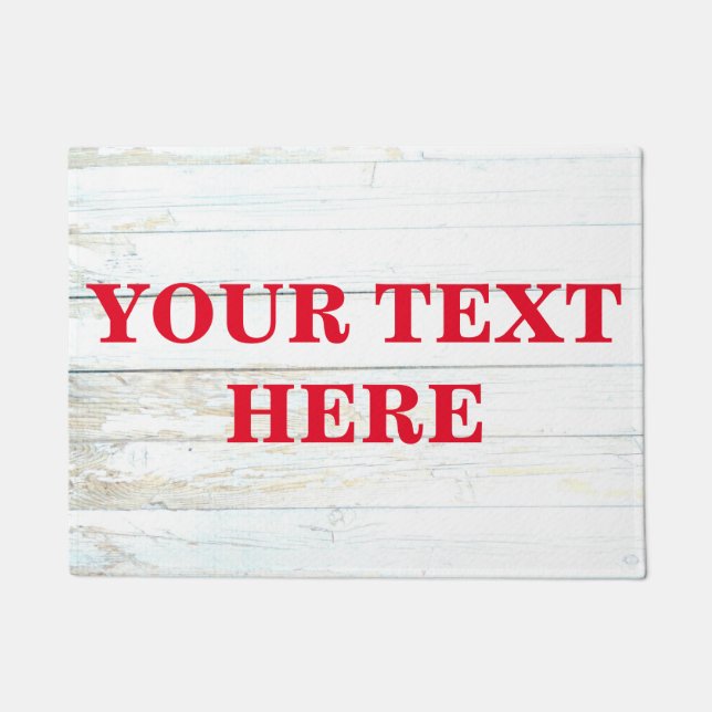 Personalized Gray Bamboo Wood Doormat (Front)