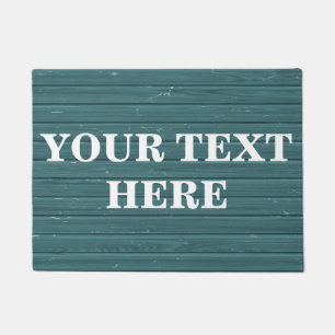 Personalized Gray Bamboo Wood Doormat