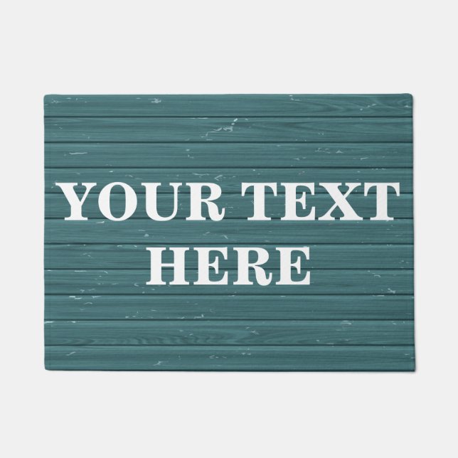 Personalized Gray Bamboo Wood Doormat (Front)