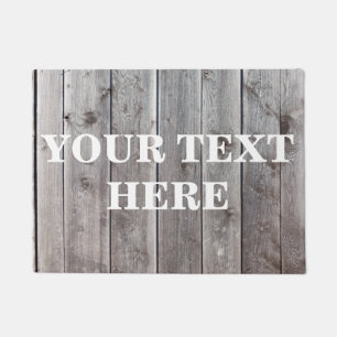 Personalized Gray Bamboo Wood Doormat