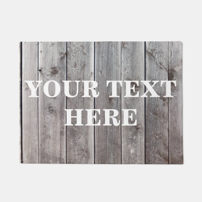 Personalized Gray Bamboo Wood Doormat (Front)