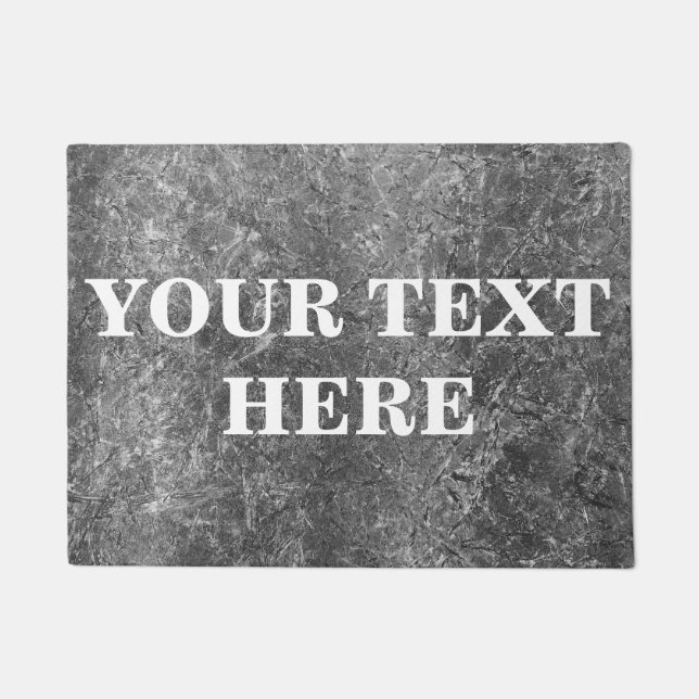 Personalized Gray Bamboo Wood Doormat (Front)