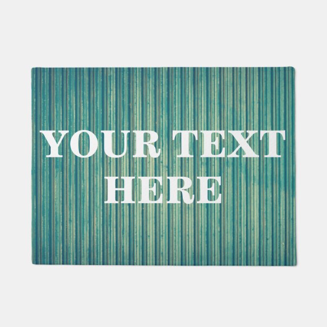 Personalized Gray Bamboo Wood Doormat (Front)