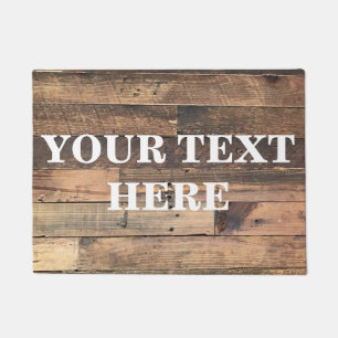Personalized Gray Bamboo Wood Doormat