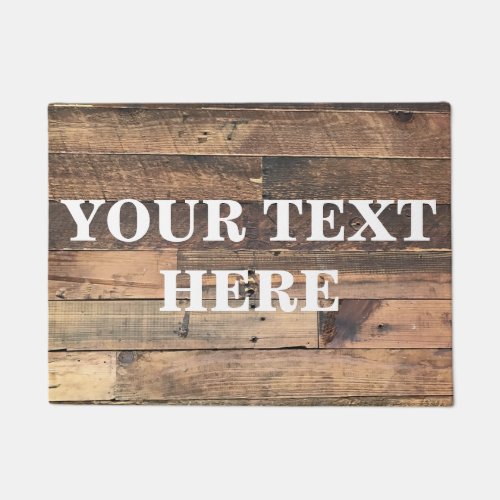 Personalized Gray Bamboo Wood Doormat