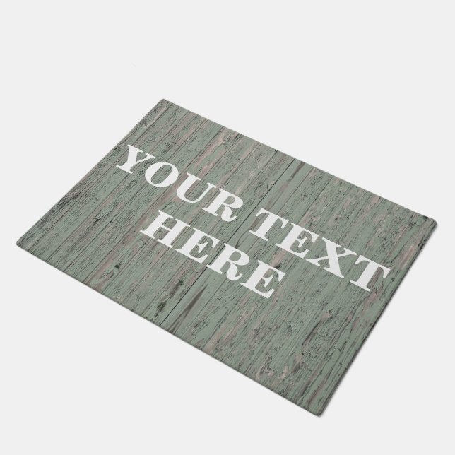 Personalized Gray Bamboo Wood Doormat (Angled)