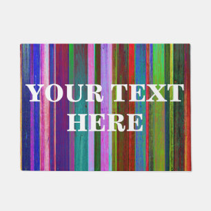 Personalized Gray Bamboo Wood Doormat