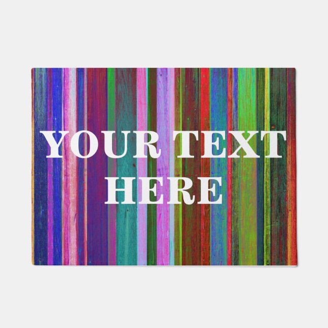 Personalized Gray Bamboo Wood Doormat (Front)