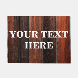 Personalized Gray Bamboo Wood Doormat