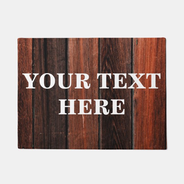 Personalized Gray Bamboo Wood Doormat (Front)