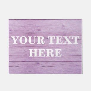 Personalized Gray Bamboo Wood Doormat