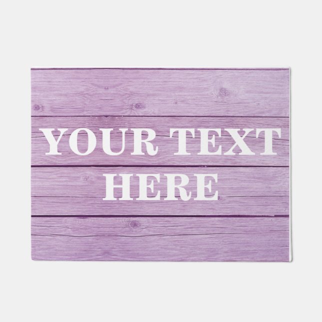 Personalized Gray Bamboo Wood Doormat (Front)