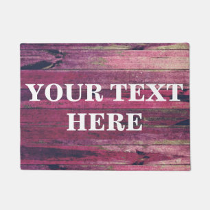 Personalized Gray Bamboo Wood Doormat