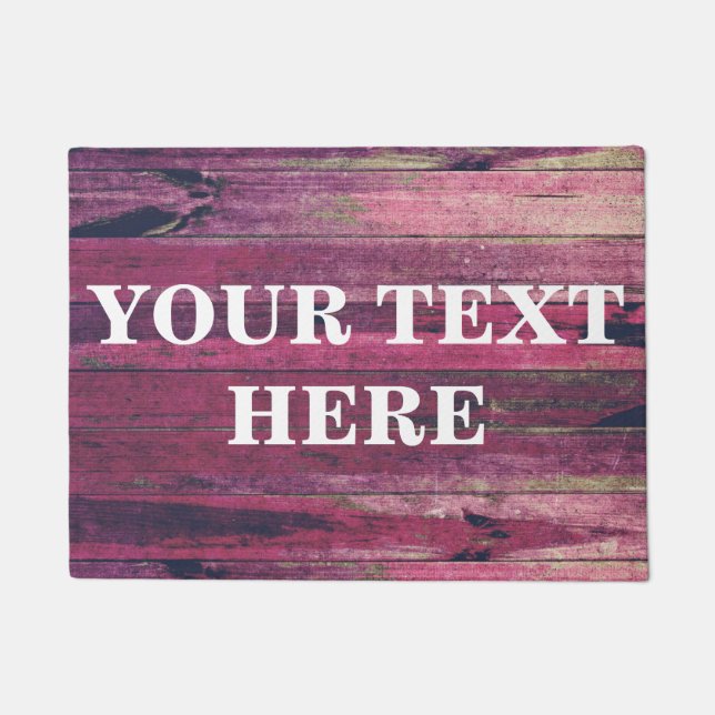 Personalized Gray Bamboo Wood Doormat (Front)