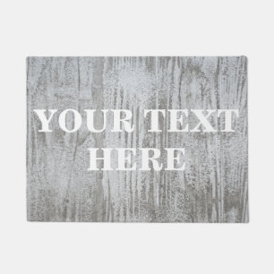 Personalized Gray Bamboo Wood Doormat