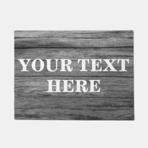 Personalized Gray Bamboo Wood Doormat