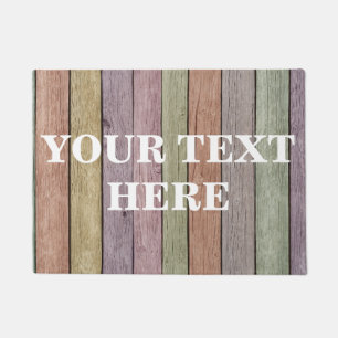 Personalized Gray Bamboo Wood Doormat