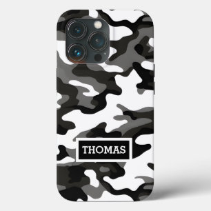 Personalized Gray Camo  iPhone 13 Pro Case
