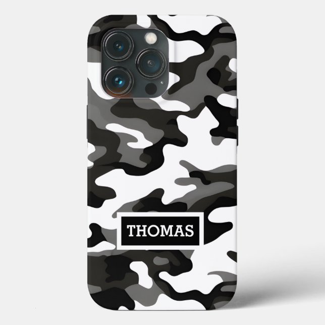 Personalized Gray Camo  Case-Mate iPhone Case (Back)