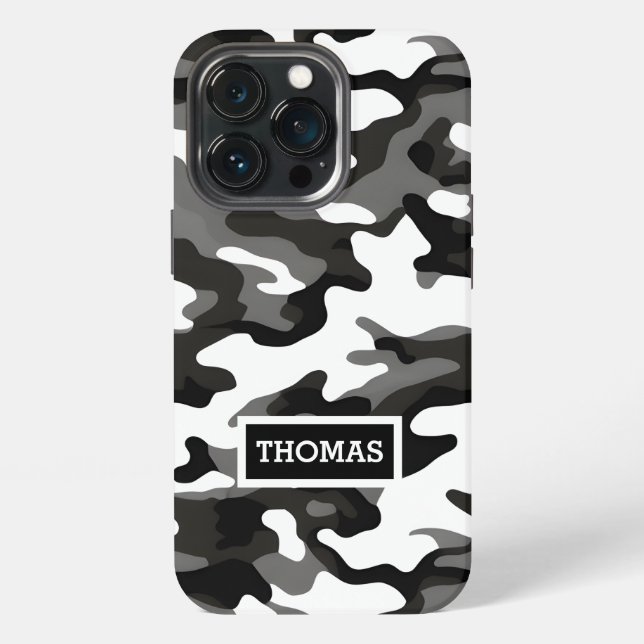 Personalized Gray Camo  Iphone Case (Back)