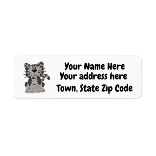 Personalized Gray Cat Return Address Labels