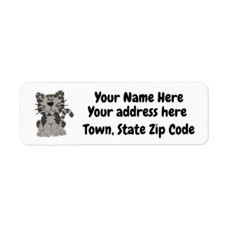 Personalized Gray Cat Return Address Labels