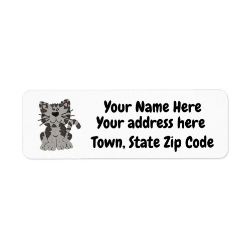 Personalized Gray Cat Return Address Labels