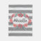 Personalized Gray, coral floral Fleece Blanket