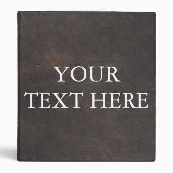 Personalized Gray Faux Leather Look Your Own Text 3 Ring Binder by sunbuds at Zazzle