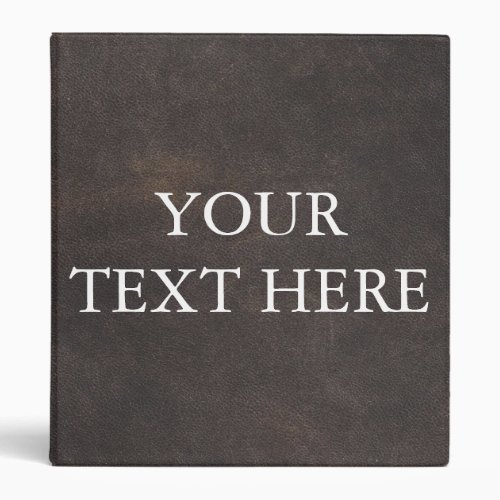 Personalized Gray Faux Leather Look Your Own Text 3 Ring Binder