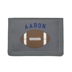 Personalized Gray Football Wallet Gift
