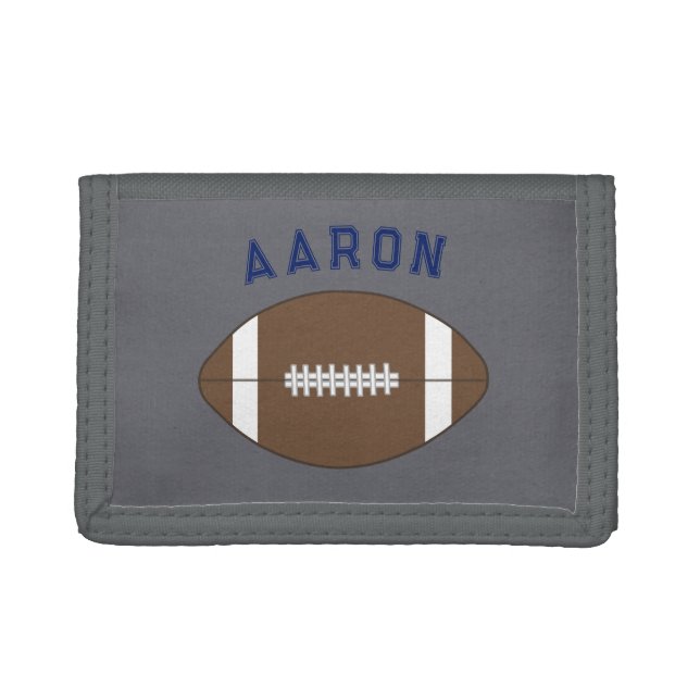  Personalized Gray Football Wallet Gift (Front)