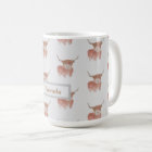 personalized gray highland cow mug