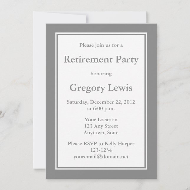 Personalized Gray Invitations or Announcements (Front)