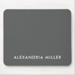 Personalized Gray Minimalist Monogram Mouse Pad<br><div class="desc">Stay stylish and organized with this personalized gray minimalist monogram mouse pad featuring your name in simple and elegant white font. The solid background provides a modern and clean look that will elevate any workspace. Perfect for home or office use,  this mouse pad is sure to impress.</div>