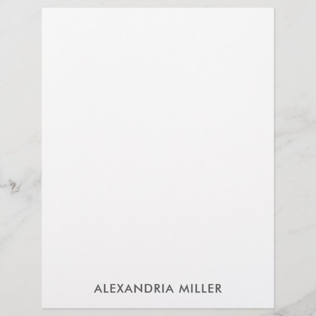 Personalized Gray Minimalist Monogram Stationery (Front)