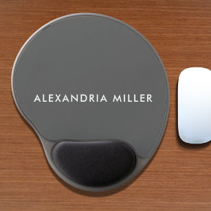 Personalized Gray Modern Minimalist Gel Mouse Pad