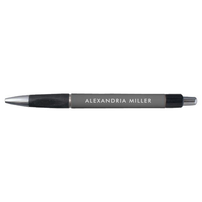 Personalized Gray Modern Pen with Name (Front)