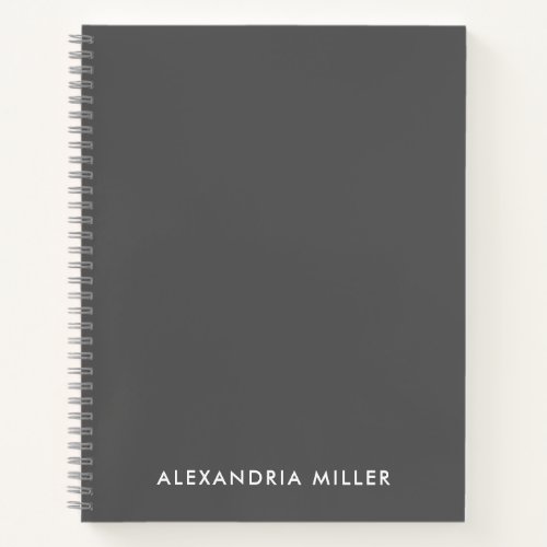 Personalized Gray Monogram Spiral Notebook