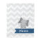 Personalized Gray Navy Blue Chevron Elephant