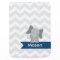 Personalized Gray Navy Blue Chevron Elephant