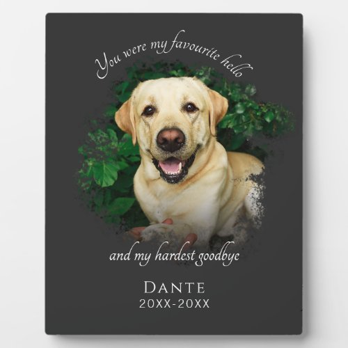 Personalized Gray Pet Memorial Photography Plaque