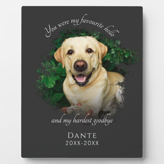 Personalized Gray Pet Memorial Photography Plaque (Front)