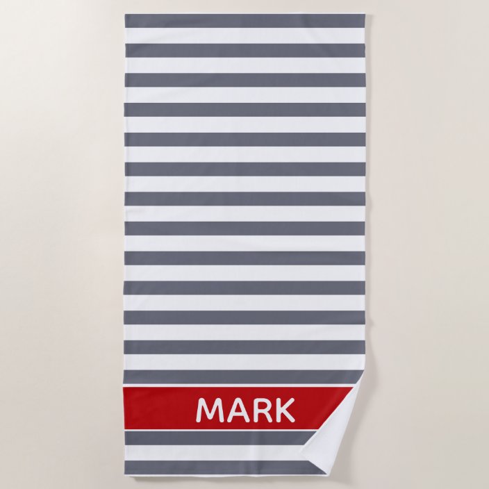 grey and white striped beach towels