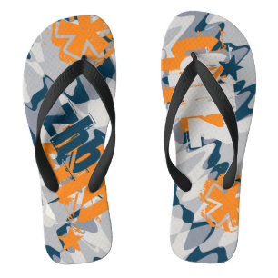 Personalized Gray Shock Wave Camouflage Flip Flops